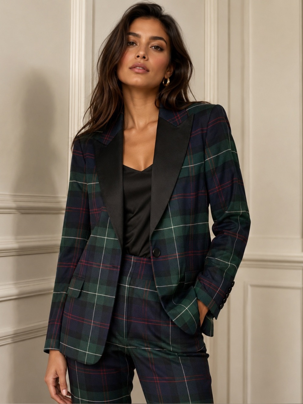 Lauren Ralph Lauren Tartan Plaid Wool Blend Blazer Size 0